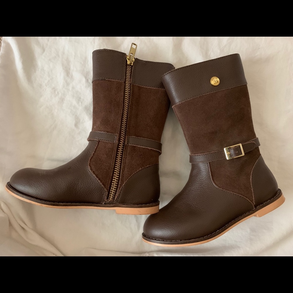 Janie and Jack Girls' Leather Riding Boots sz 10
